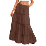 Saia, Roupas Modernas De Verão Queen Brown, Boho Maxi A-line
