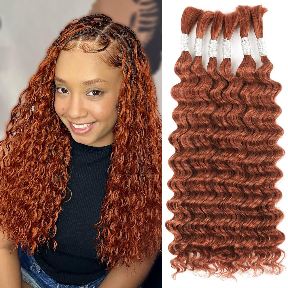 Braiding Hair Renyarch Ginger Human Hair 40cm 6 Pacotes