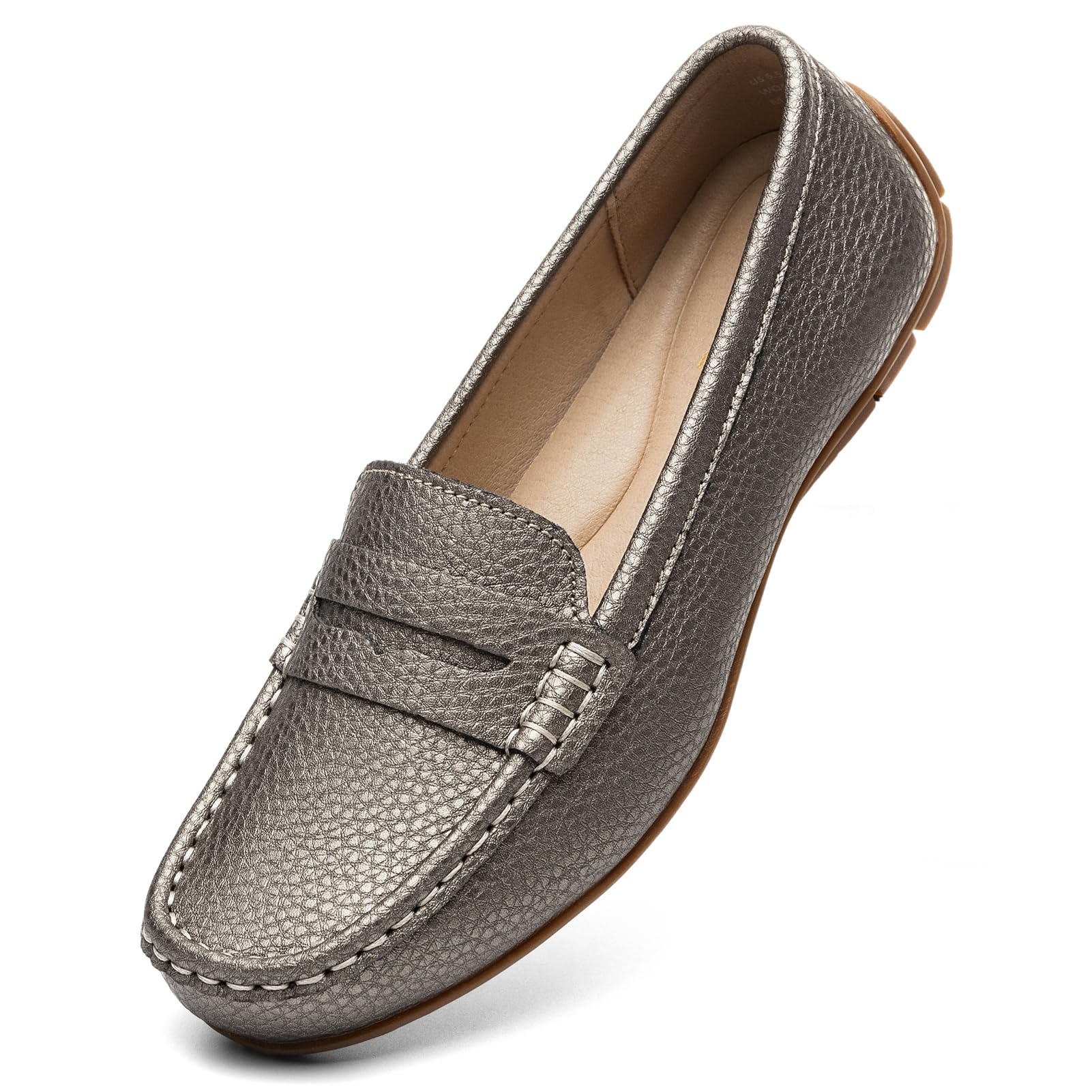 Sapatos Kordal Penny Loafers Slip-ons Em Couro Bronze Para Mulheres 6m