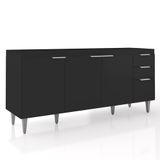 Balcão Para Pia 180cm Sem Tampo Pérola Z34 Preto - Mpozenato