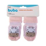 Meias Antiderrapantes Com Chocalho Zebrinha Rosa Buba 12731