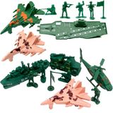 Brinquedo Militar Exército Porta Avião Caminhão Soldado 17 Peças