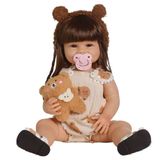 Bebê Reborn Menina Olhos Abertos Artesanal Corpo Todo De Silicone De Vinil