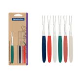 CONJUNTO DE GARFOS PETISCOS IPANEMA LAMINAS AÇO INOX CABOS DE POLIPROPILENO COLORIDO 6 PC TRAMONTINA