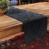 Caminho Trilho De Mesa Tecido Jacquard Preto 1,40x0,40