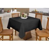 Toalha De Mesa Quadrada 1,50x1,50 Vison Preto 4 Lugares