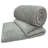 Cobertor Casa Scarpa Poppy Queen Manta Ultrasoft Alto Relevo Super Macia - Cinza