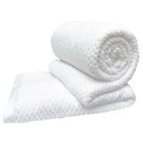 Cobertor Casa Scarpa Poppy Queen Manta Ultrasoft Alto Relevo Super Macia - Branco