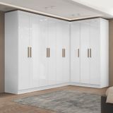 Guarda-roupa Modulado De Canto 9 Portas E 2 Gavetas Paris Branco