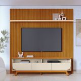Rack Com Painel Para Tv Até 75 Polegadas Frisado Luna Cinamomo/off White