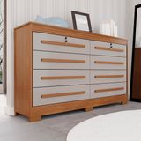 Cômoda Para Quarto 8 Gavetas Diamante Espresso Móveis Cinamomo / Off White