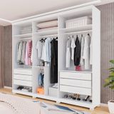 Guarda-roupas Closet 6 Gavetas Com Pés Florianópolis Branco