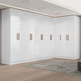 Guarda-roupa Modulado De Canto 11 Portas E 4 Gavetas Paris Branco