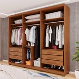 Guarda-roupa Closet 6 Gavetas Com Pés Florianópolis Espresso Móveis Cinamomo