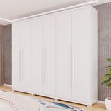 Guarda-roupas 6 Portas 6 Gavetas Com Pés Florianópolis Branco