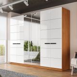 Guarda-roupa 6 Portas 4 Gavetas Com Espelho Lisboa Freijó/branco