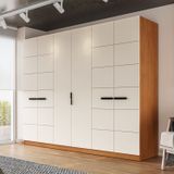 Guarda-roupa 6 Portas 4 Gavetas Lisboa Freijo/creme