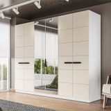 Guarda-roupa 6 Portas 4 Gavetas Com Espelho Lisboa Branco/creme