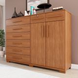 Cômoda Para Quarto 2 Portas 8 Gavetas Esmeralda Expresso Móveis Cinamomo