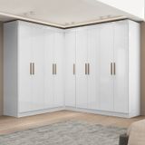Guarda-roupa Modulado De Canto 9 Portas E 4 Gavetas Paris Branco