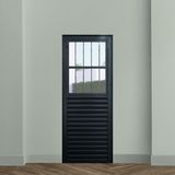 Porta De Aluminio Postigo Social 210x80cm Linha Plus Lux-esquadrias Preto