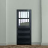 Porta De Aluminio Postigo Social 210x90cm Linha Plus Lux-esquadrias Preto