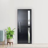 Porta De Aluminio Seteira 210x100cm Linha Premium Lux-esquadrias Preto