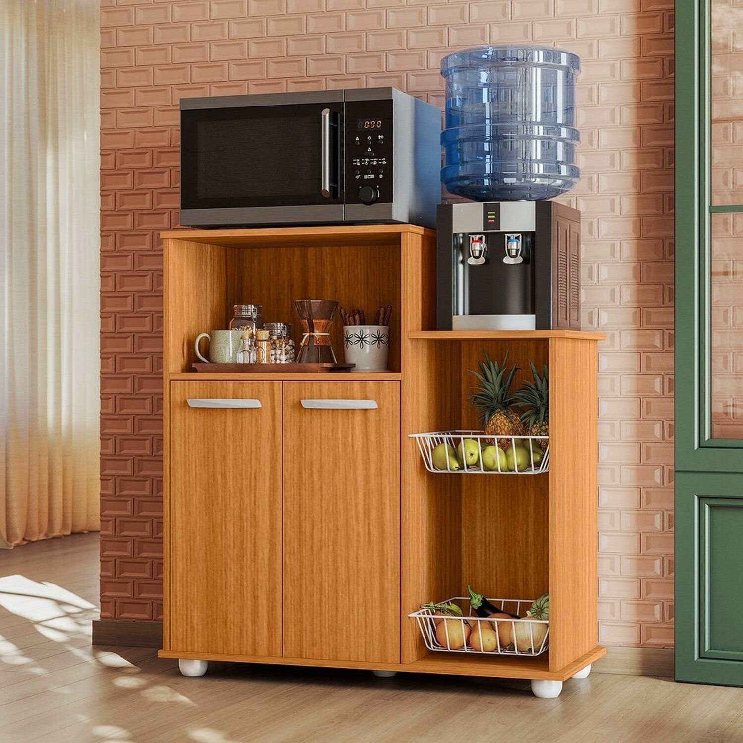 Armário Multiuso Fruteira 2 Portas Sollys Freijo