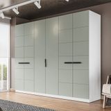 Guarda-roupa 6 Portas 4 Gavetas Lisboa Branco/verde