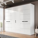 Guarda-roupa 6 Portas 4 Gavetas Lisboa Branco