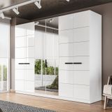 Guarda-roupa 6 Portas 4 Gavetas Com Espelho Lisboa Branco