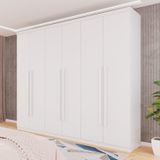 Guarda-roupa Casal 6 Portas 6 Gavetas Florianópolis Branco