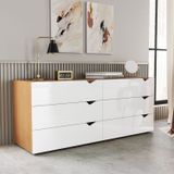 Cômoda 6 Gavetas 63,1x150,1x46 Cm Porto Freijó/branco