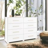 Cômoda Para Quarto 8 Gavetas 127,5cm Lis Branco