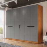 Guarda-roupa 6 Portas 4 Gavetas Lisboa Freijó/cinza