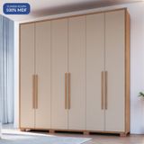 Guarda-roupa 6 Portas 3 Gavetas Safira Cedro/duna