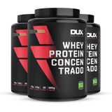 Kit 3 Whey Protein Concentrado Dux Doce De Leite 900g