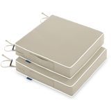 Almofadas Para Cadeiras Ao Ar Livre Miulee Waterproof 22x22x3cm Bege Set 2