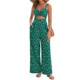 Macacões Agerway Dressy Summer Com Decote Em V Twist Verde Escuro S