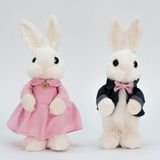 Casal De Coelhos De Páscoa Enfeite Decoração Coelhinhos 20cm