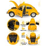 Super Carrinho Fusquinha Taxi Amarelo Miniatura Fusca 12 Cm