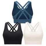Sutiã Esportivo Running Girl High Impact Preto+branco+azul Escuro