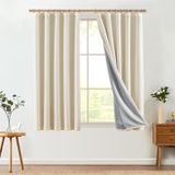 Cortinas Jinchan Burlap Look Blackout 160x160cm Cream 2 Painéis