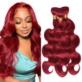 Pacotes De Cabelo Ladrxadr Dark Burgundy Body Wave 300 G (3 X 14")