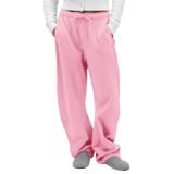 Calça De Moletom Faiable Wide Leg Barrel Calça De Moletom De Algodão Rosa