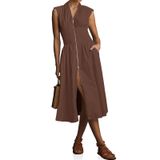 Vestido Wenrine Summer Smocked Midi Com Decote Em V E Manga Curta Para Mulher
