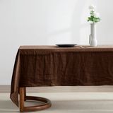 Toalha De Mesa Everly 100% Puro De Linho Retangular 152x213cm Chocolate