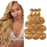 Pacote De Cabelo Auokmar Honey Blonde 27 Body Wave 14 16 18 Brazilian
