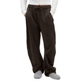 Calça De Moletom Faiable Wide Leg Barrel, Unissex, Mistura De Algodão Marrom