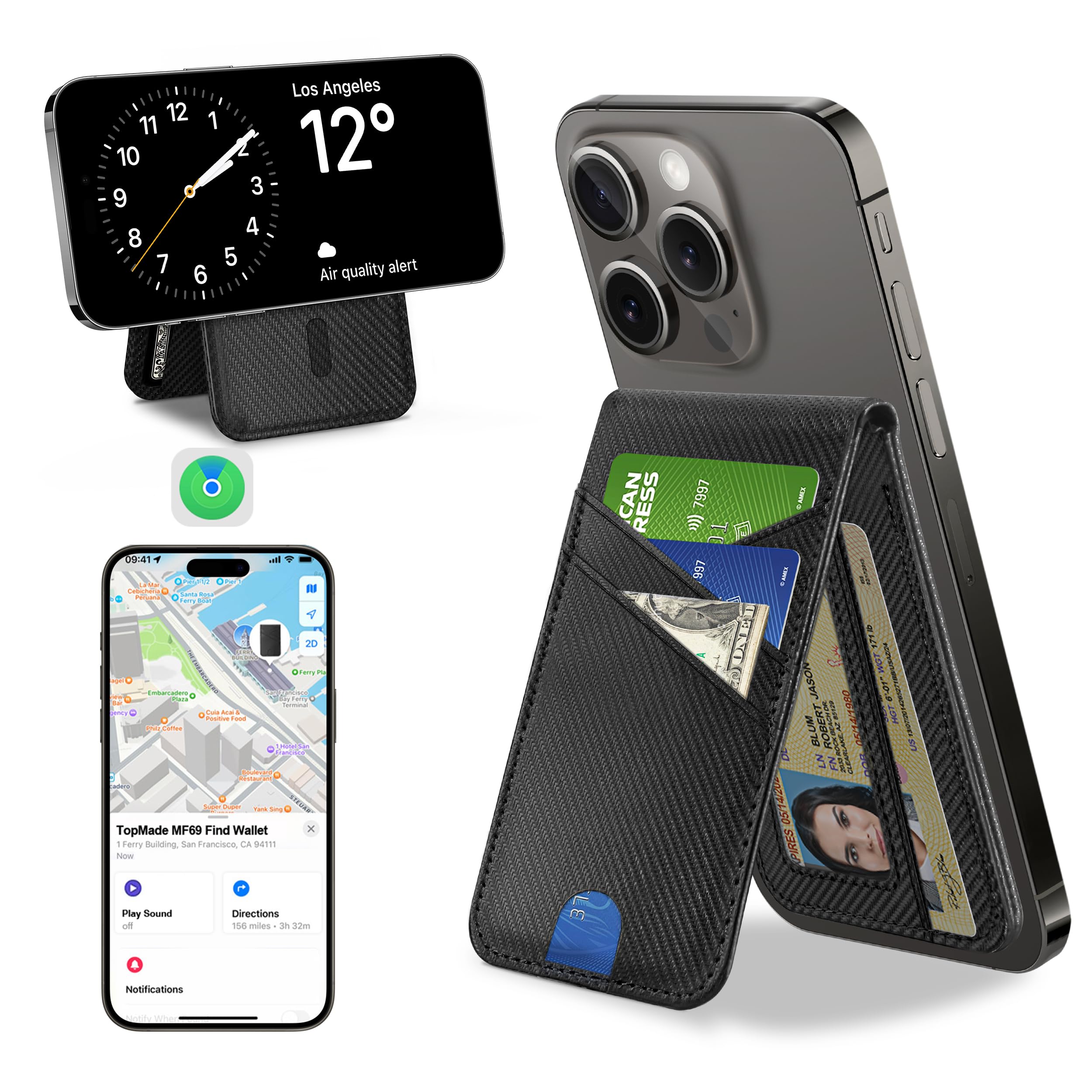 Suporte De Carteira Magnético Feito Para Iphone 16/15/14/13/12